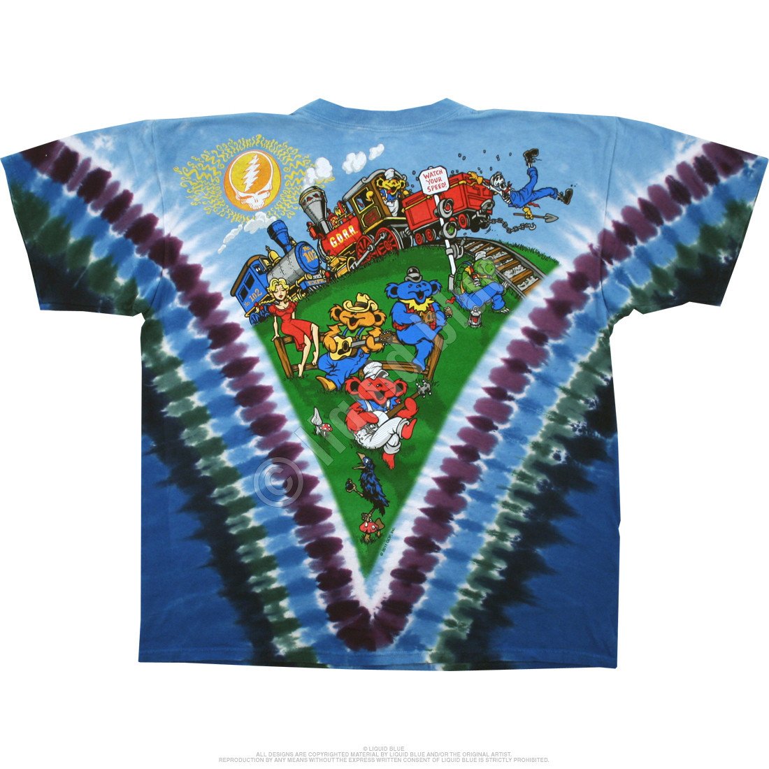 Grateful Dead-Casey Jones Tie-Dye T-Shirt - Image 3