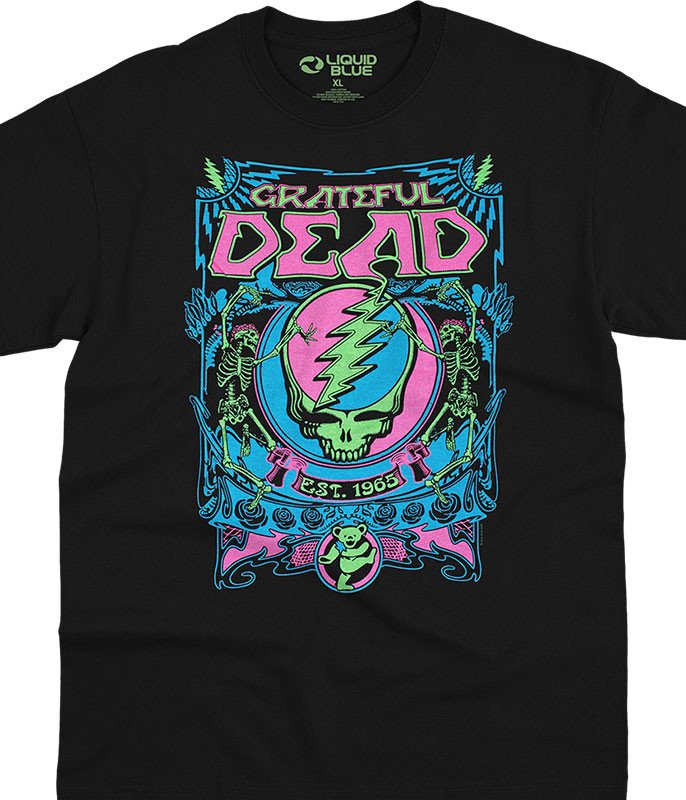 Grateful Dead-SYF Blacklight Black T-Shirt
