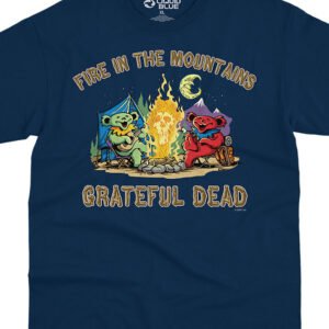 Grateful Dead-Fire In The Mountain Navy T-Shirtrt