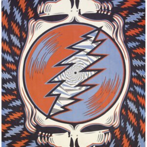 Grateful Dead Spin Your Face Tapestry Red White Blue