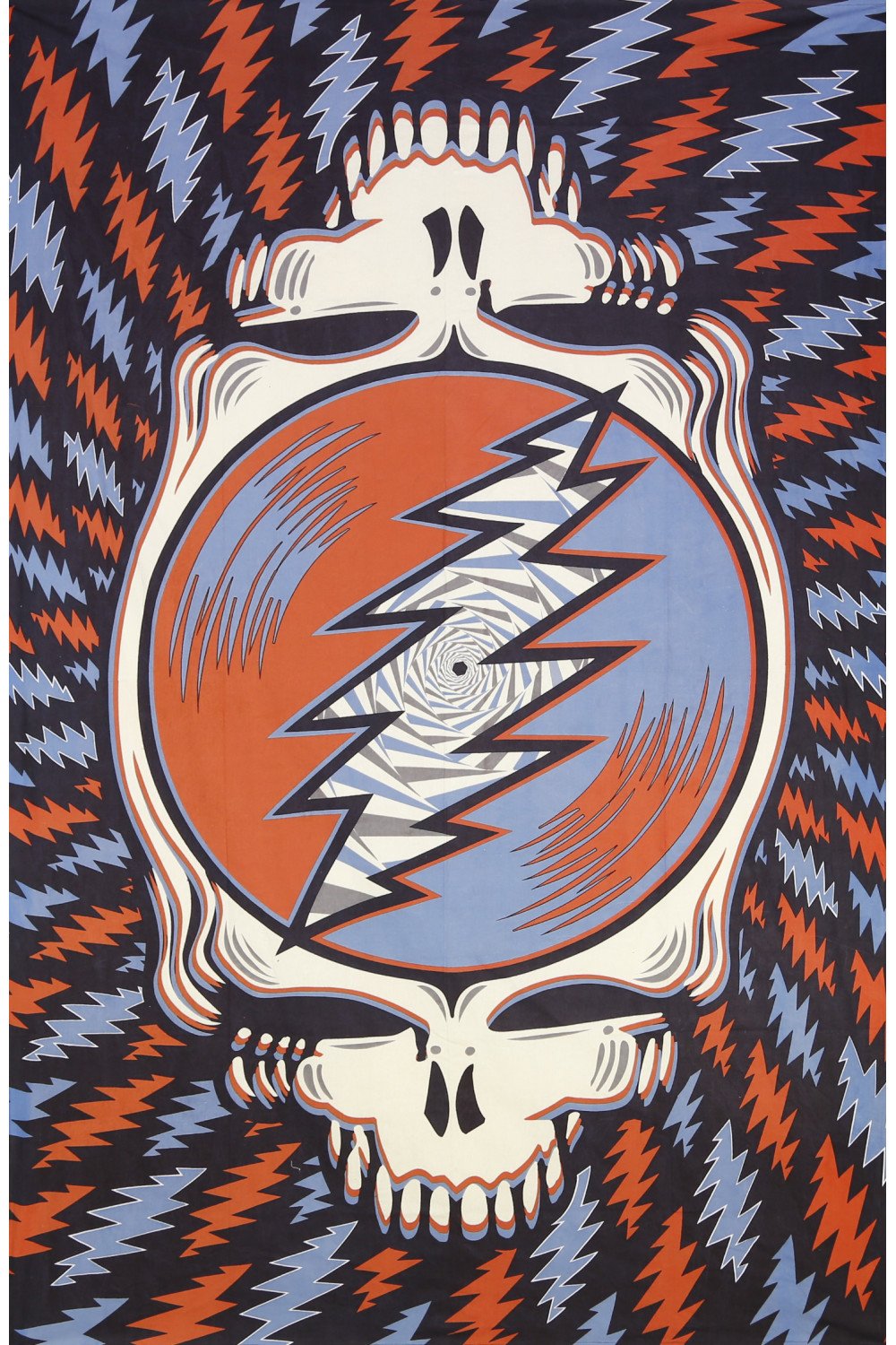 Grateful Dead Spin Your Face Tapestry Red White Blue