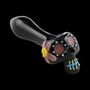 Bone Head Day of the Dead Skull Glass Pipe