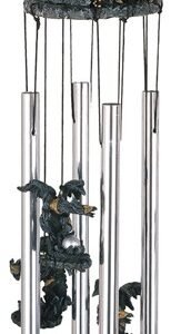 Dragon Wind Chime with Crystal, Round Top