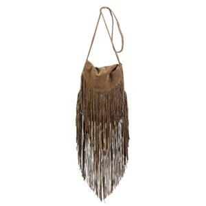 LONG FRINGED SUEDE BAG