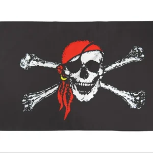 Red Bandana Jolly Roger Flag 3x5ft Poly