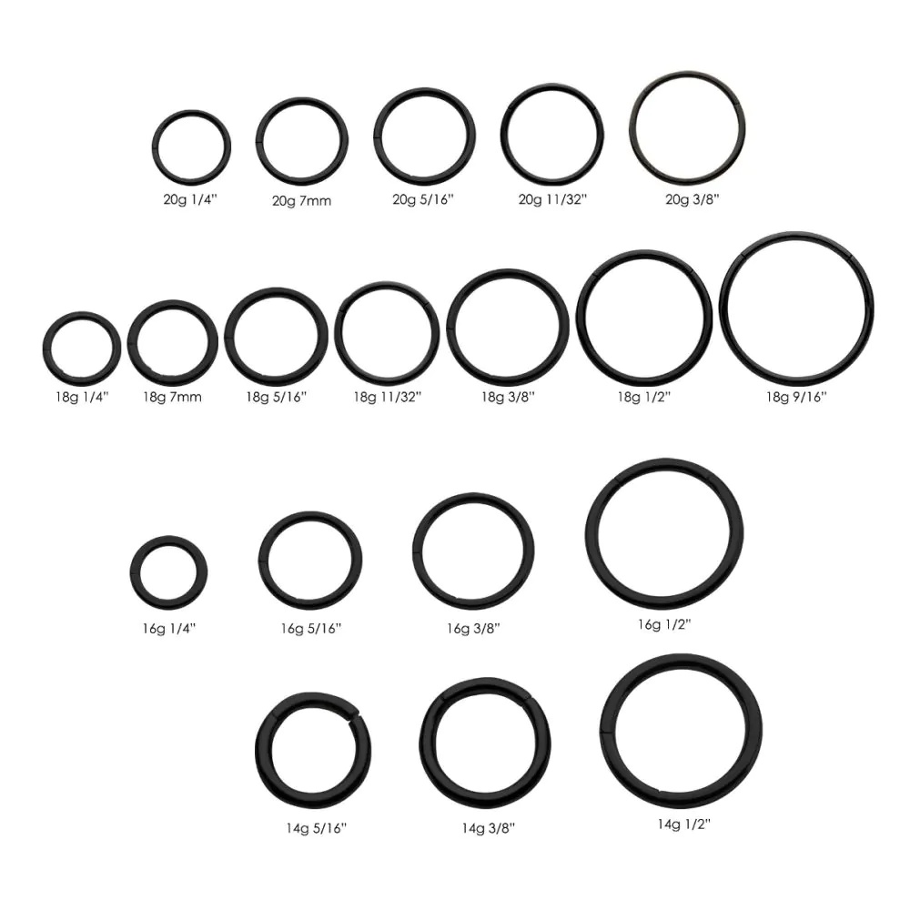Black PVD Basic Hinged Segment Ring - Image 2
