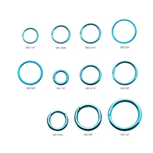 Alternative view of Blue PVD Steel Hinged Segment Rings