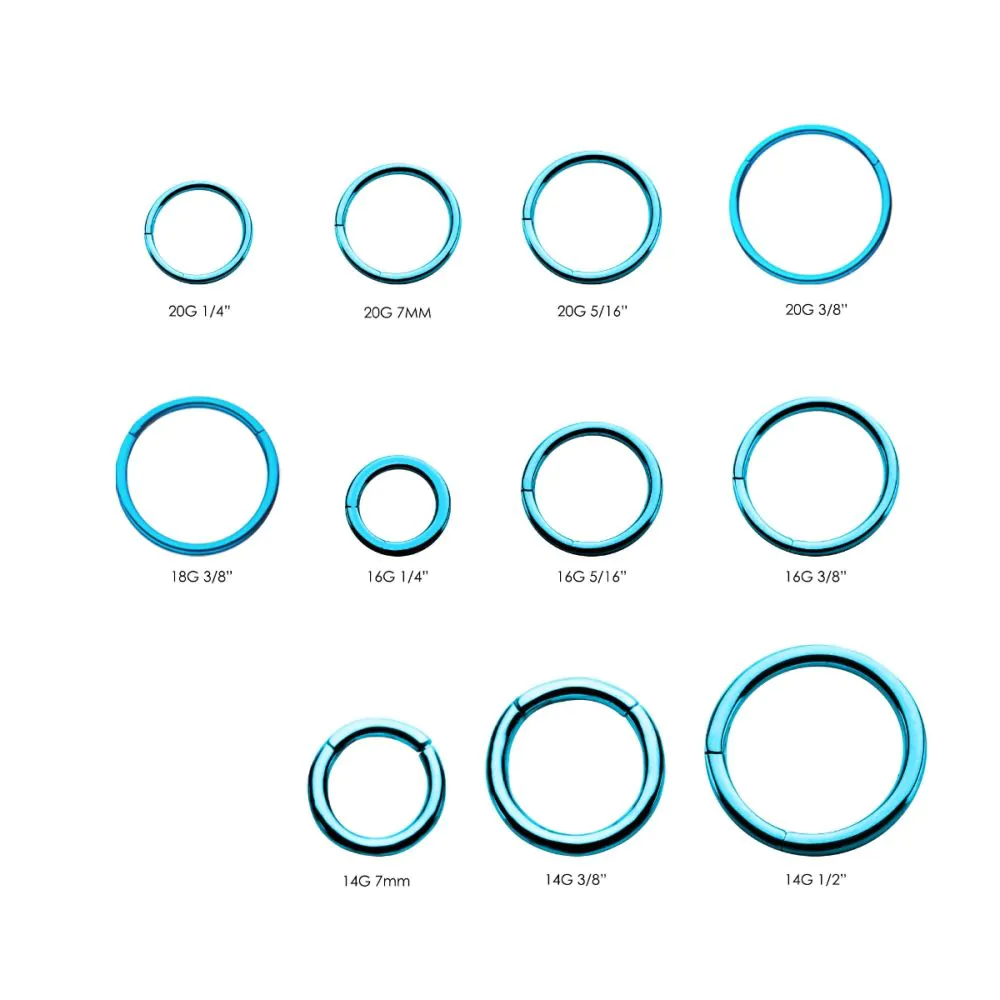 Blue PVD Steel Hinged Segment Rings - Image 2