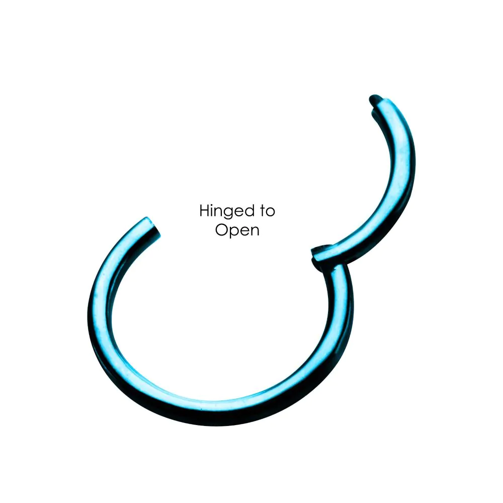 Blue PVD Steel Hinged Segment Rings - Image 3