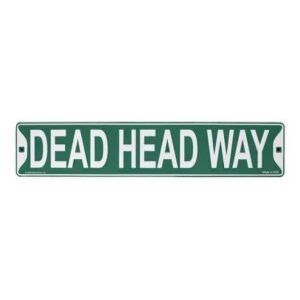 Alternative view of Dead Head Way Street Sign